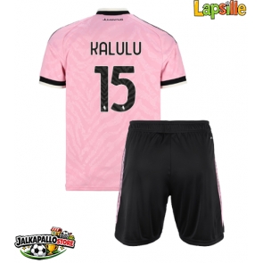 Juventus Pierre Kalulu #15 Vieraspaita Lapsille 2026-27 Lyhythihainen (+ shortsit)